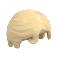 Hair Swept Right with Front Curl in Tan