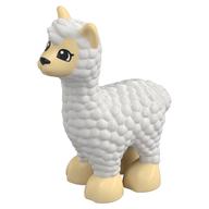 Duplo Animal Alpaca, Tan Face, Ears, and Feet Print Weiß