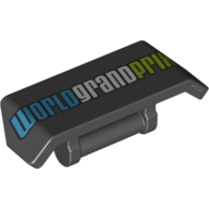 Spoiler 2 × 4 with Handle and 'WORLD GRAND PRIX' Print Black