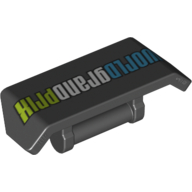 Spoiler 2 × 4 with Handle and 'WORLD GRAND PRIX' Upside-Down Print Schwarz