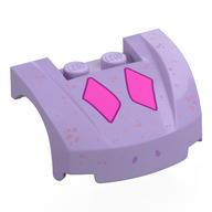 Vehicle Body, Wheel Arch / Mudguard 3 × 4 × 1 2/3 Low Profile, Curved Front with Dark Pink Diamond, Lavender Spots print Lavender