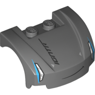 Vehicle Body, Wheel Arch / Mudguard 3 × 4 × 1 2/3 Low Profile, Curved Front with Headlights, Smile Print Dark Bluish Gray
