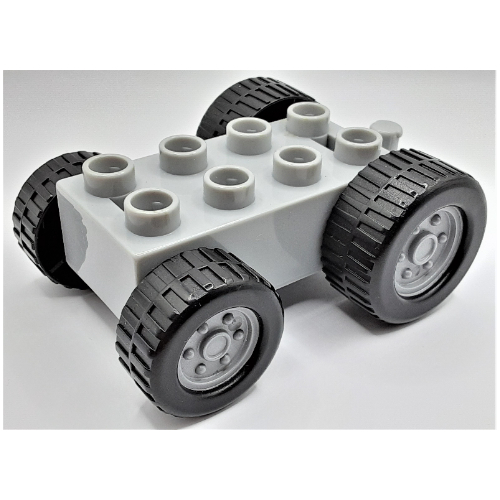 Duplo Car Base 2 × 4 Tractor with Front and Rear Wheels Hellblaugrau