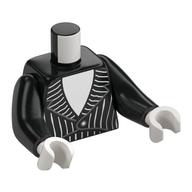 Torso with Long Arms, Suit, Jacket, White Stripes, Shirt print, Black Arms, White Hands Black