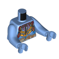 Torso with Long Arms, Na'vi, with Bare Chest, Blue Markings, Tribal Decorations print, Medium Blue Arms and Hands Mittelblau