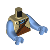 Torso with Long Arms, Na'vi, with Jacket, Reddish Brown Shirt, Strap print, Medium Blue Arms and Hands Beige