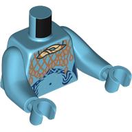 Torso with Long Arms, Na'vi, Dark Blue Marking, Nougat Necklace print, Medium Azure Arms and Hands Mittelazur