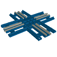Vehicle Track, Train, 12V Slotted Crossing Blau