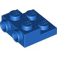 Plate Special 2 × 2 × 2/3 with Two Studs On Side and Two Raised [Solid Anti-stud] Blue