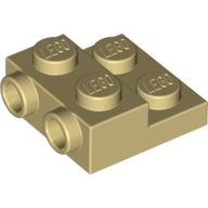Plate Special 2 × 2 × 2/3 with Two Studs On Side and Two Raised [Solid Anti-stud] Tan