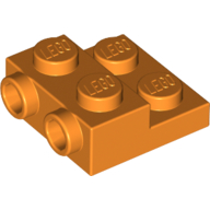 Plate Special 2 × 2 × 2/3 with Two Studs On Side and Two Raised [Solid Anti-stud] Orange