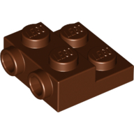 Plate Special 2 × 2 × 2/3 with Two Studs On Side and Two Raised [Solid Anti-stud] Reddish Brown