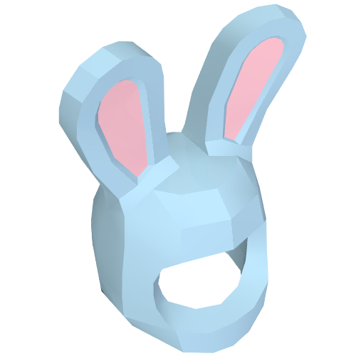 Costume / Mask, Rabbit / Bunny Ears with Bright Pink Auricles Print Bright Light Blue
