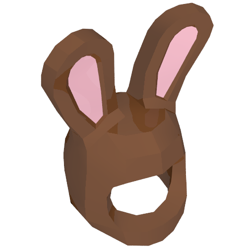 Costume / Mask, Rabbit / Bunny Ears with Bright Pink Auricles Print Reddish Brown