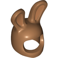 Costume / Mask, Rabbit / Bunny Ears with Dark Tan Auricles Print Mittelnougat