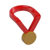 Minifig Neckwear Ribbon with Medal Gold Red