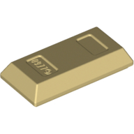 Tile Special 1 × 2 with Sloped Walls AKA Money / Gold Bar [Ingot] Beige