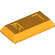 Tile Special 1 × 2 with Sloped Walls AKA Money / Gold Bar [Ingot] Bright Light Orange