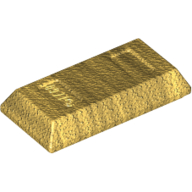 Tile Special 1 × 2 with Sloped Walls AKA Money / Gold Bar [Ingot] Pearl Gold