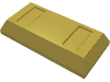 Tile Special 1 × 2 with Sloped Walls AKA Money / Gold Bar [Ingot] Chrome Gold