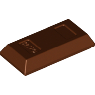 Tile Special 1 × 2 with Sloped Walls AKA Money / Gold Bar [Ingot] Rotbraun