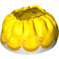 Duplo Skirt Satin with Yellow Layered Top Skirt and Orange Roses Print Gelb