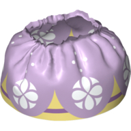 Duplo Skirt Satin with White Flowers & Bright Light Yellow Underskirt White