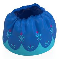 Duplo Skirt with Blue Layered Top Skirt and Medium Azure and Magenta Flowers Print Blue