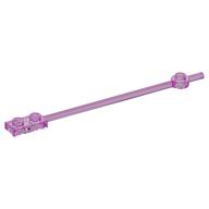 Stange 1 × 12 mit 1 × 2 Platte Ende mit Hohlnoppen und 1 × 1 rund Platte Ende Transparent-Dunkelrosa