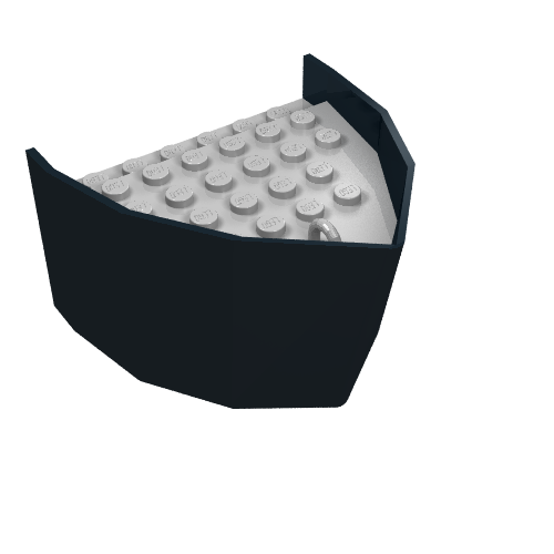 Boat Hull Section, Bow 6 × 8 × 3 1/3 with Light Gray Deck Schwarz