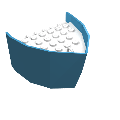 Boat Hull Section, Bow 6 × 8 × 3 1/3 with White Deck Maersk Blue