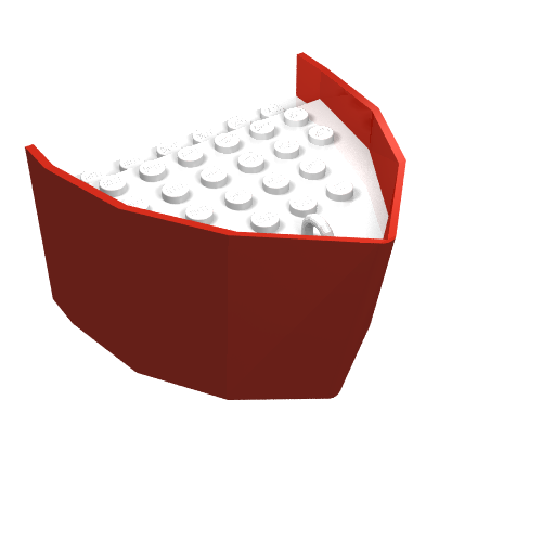 Boat Hull Section, Bow 6 × 8 × 3 1/3 with White Deck Red