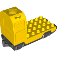 Duplo Train Locomotive Base with Battery Compartment, Flat Silver Wheels Gelb