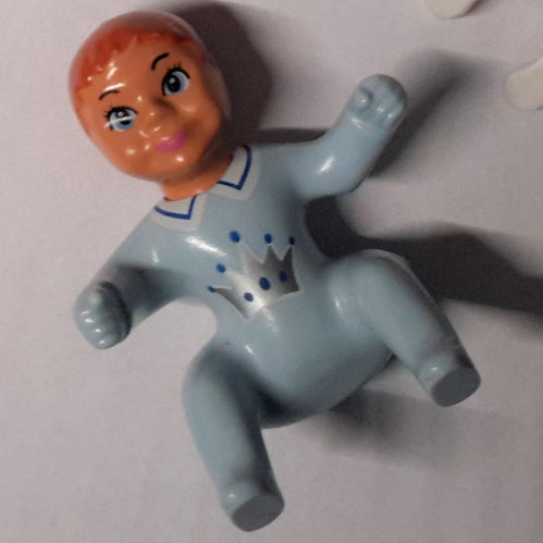 Belville Figure Baby, Dark Orange Hair, Prince Charming Light Blue with Crown Print [Keine Farbe/Beliebige Farbe]
