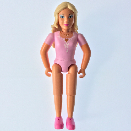 Belville Figure Fixed Elbows, Female, Tan Hair, Dark Pink Shoes, Pink Top (Princess) [No Color/Any Color]