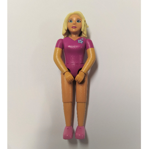 Belville Figure Fixed Elbows, Female, Light Yellow Hair, Dark Pink Top, Flowers Print Nougat