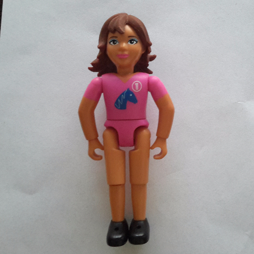 Belville Figure Fixed Elbows, Child, Female, Brown Hair and Pink Shirt Nougat