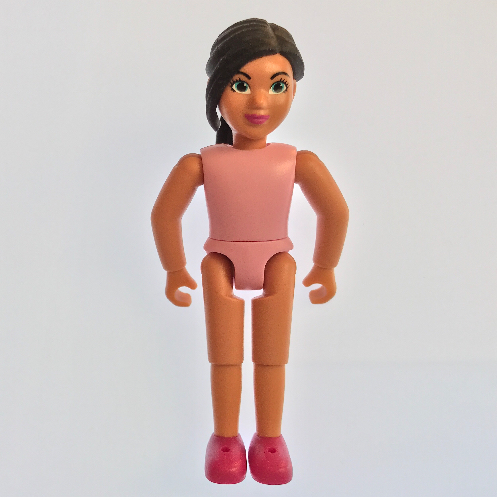 Belville Figure Fixed Elbows, Child, Female, Black Hair Long, Bright Pink Top, Magenta Shoes [No Color/Any Color]