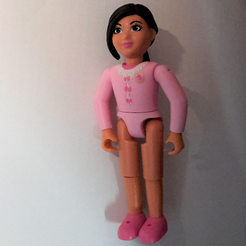 Belville Figure Fixed Elbows, Child, Female, Black Hair, Bright Pink Top, Gold Horseshoe Brooch, Dark Pink Shoes [No Color/Any Color]