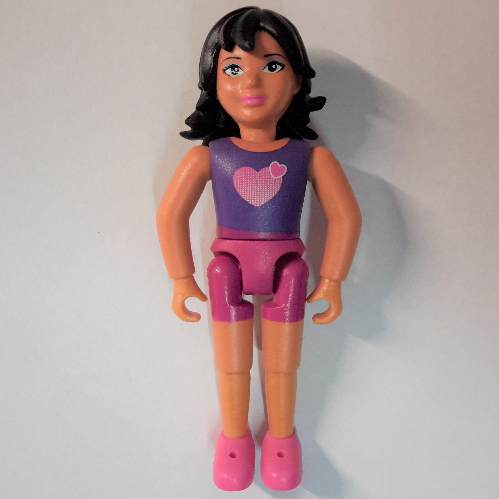 Belville Figure Fixed Elbows, Child, Female, Black Hair with Dark Pink Highlights, Magenta Shorts, Dark Purple Top with Hearts [Keine Farbe/Beliebige Farbe]
