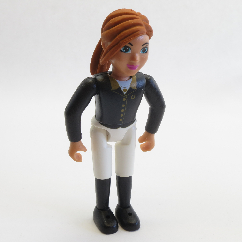 Belville Figure Fixed Elbows, Child, Female, Dark Orange Hair, White Shorts, Black Shirt with Gold Buttons and Collar, Black Boots (Horse Rider) [Keine Farbe/Beliebige Farbe]