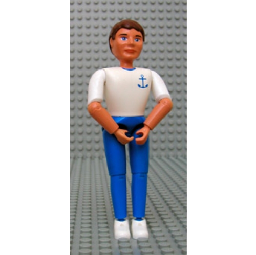 Belville Figure Articulated Elbows, Male, Brown Hair, White Shirt with Anchor Print, Blue Pants, White Shoes [Keine Farbe/Beliebige Farbe]