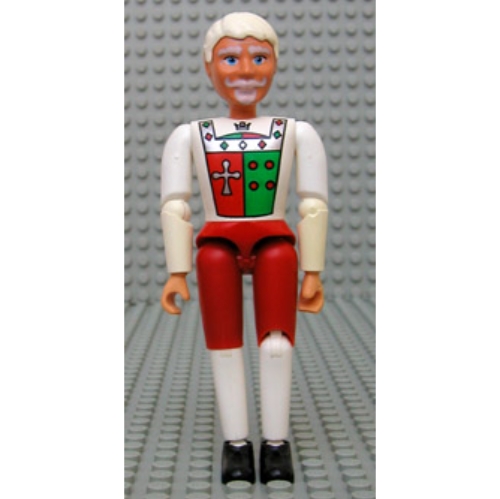 Belville Figure Articulated Elbows, Male, White Hair, White and Red Pants, Shirt Insignia Print (King) [Keine Farbe/Beliebige Farbe]