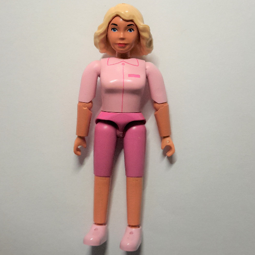 Belville Figure Articulated Elbows, Female, Light Yellow Hair, Dark Pink Shorts, Pink Shirt Rosa