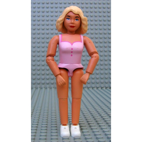 Belville Figure Articulated Elbows, Female, Light Yellow Hair, Pink Swimsuit Print Nougat