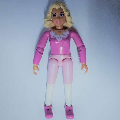 Belville Figure Articulated Elbows, Female, Light Yellow Hair, Dark Pink Top with Long Sleeves Print (Queen Rose) [No Color/Any Color]