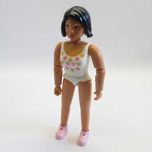 Belville Figure Articulated Elbows, Female, Black Hair, Pink Shoes, White Swimsuit with Shells and Starfish Print [Keine Farbe/Beliebige Farbe]