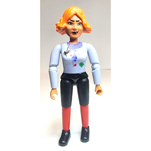 Belville Figure Articulated Elbows, Female, Orange Hair, Polka-dot Scarf and Spider Print (Witch Madam Frost) Light Violet