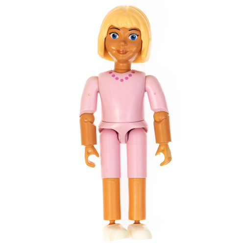 Belville Figure Articulated Elbows, Child, Female, Light Yellow Hair, Pink Shorts, Pink Shirt with Necklace Print Nougat