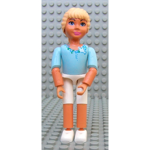 Belville Figure Articulated Elbows, Child, Female, Light Yellow Hair, Short White Pants, Light Blue Shirt Print (Princess) Light Blue